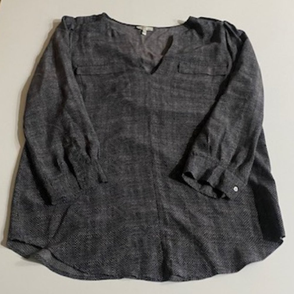 Joie Black And White Long Sleeve Blouse Womens Size Medium